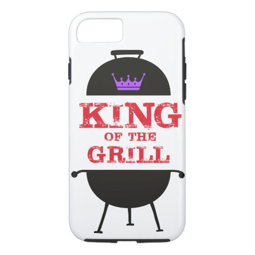 King Of The Grill Black Purple Crown Red iPhone 87 Case