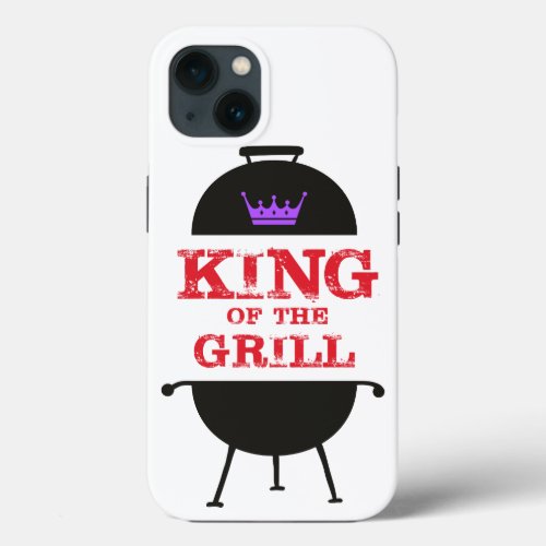 King Of The Grill Black Purple Crown Red iPhone 13 Case