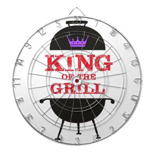 King Of The Grill Black Purple Crown Red Dart Board