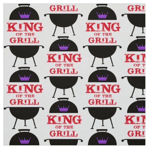 King Of The Grill, Black Purple Crown Red Fabric
