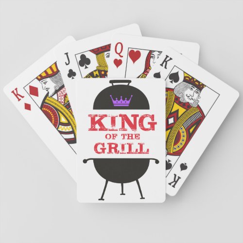 King Of The Grill Black Purple Crown Red Poker Cards