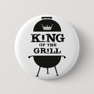 King Of The Grill, Black White Crown Button