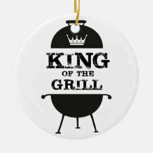 King Of The Grill, Black White Crown Ceramic Ornament