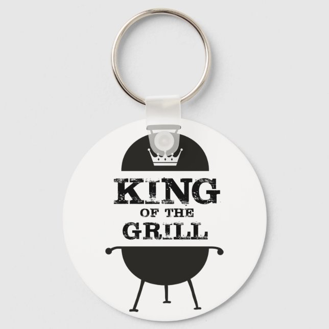 King Of The Grill, Black White Crown Keychain (Front)