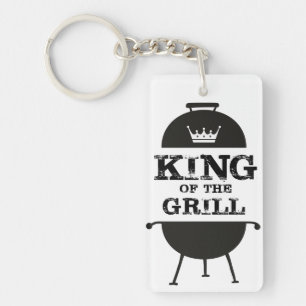 King Of The Grill, Black White Crown Keychain