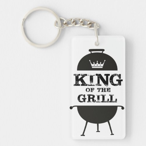 King Of The Grill Black White Crown Keychain