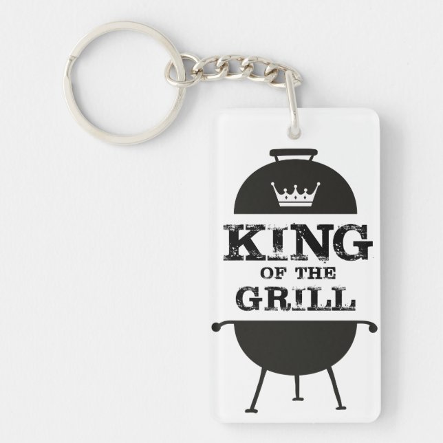 King Of The Grill, Black White Crown Keychain (Front)