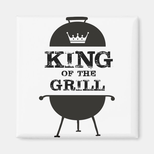 King Of The Grill, Black White Crown Magnet (Front)
