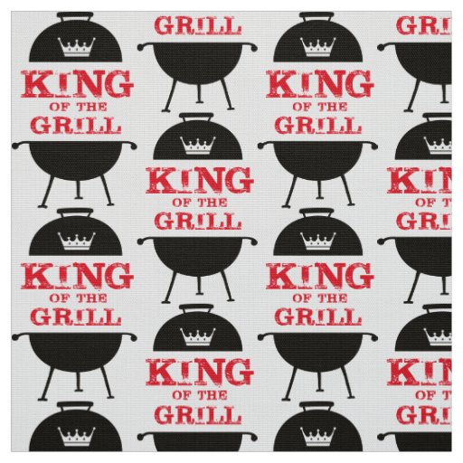 King Of The Grill, Black White Crown Red Fabric