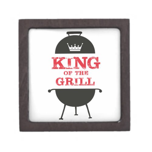 King Of The Grill Black White Crown Red Gift Box