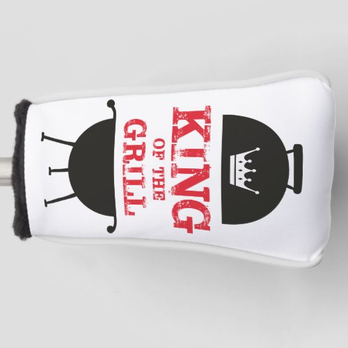 King Of The Grill Black White Crown Red Golf Head Cover