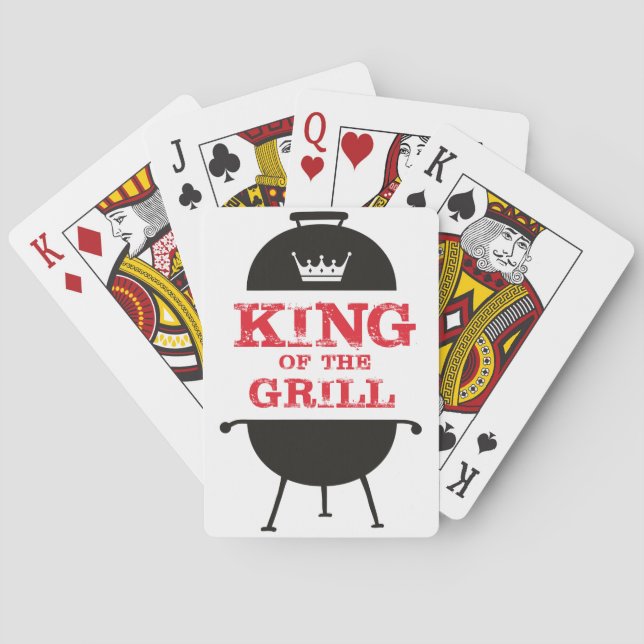 King Of The Grill, Black White Crown Red Poker Cards (Back)