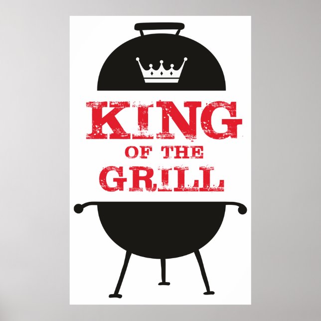 King Of The Grill, Black White Crown Red Poster (Front)