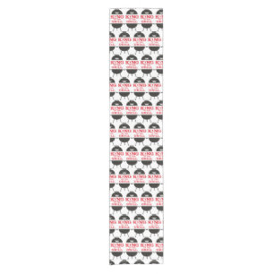 King Of The Grill, Black White Crown Red Short Table Runner