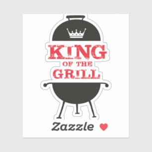 King Of The Grill, Black White Crown Red Sticker