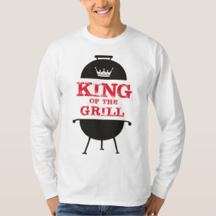 King Of The Grill, Black White Crown Red T-Shirt