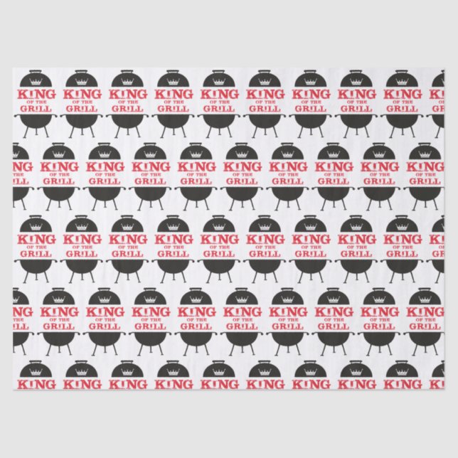 King Of The Grill, Black White Crown Red Tissue Paper (Front)
