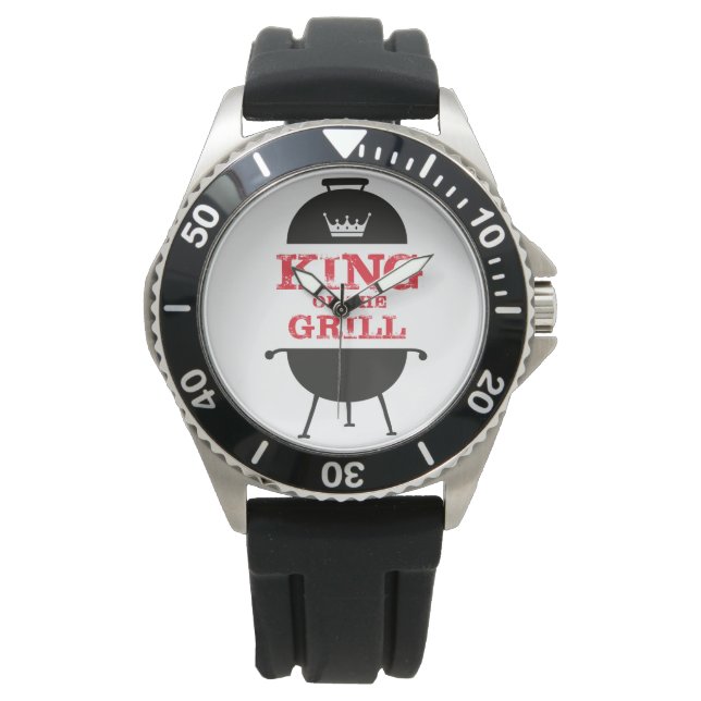 King Of The Grill, Black White Crown Red Watch (Front)