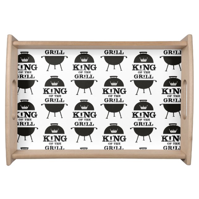 King Of The Grill, Black White Crown Serving Tray (Front)