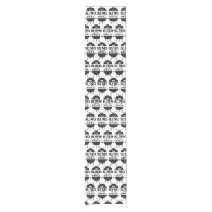 King Of The Grill, Black White Crown Short Table Runner