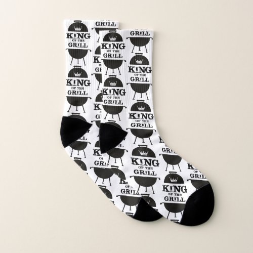 King Of The Grill Black White Crown Socks
