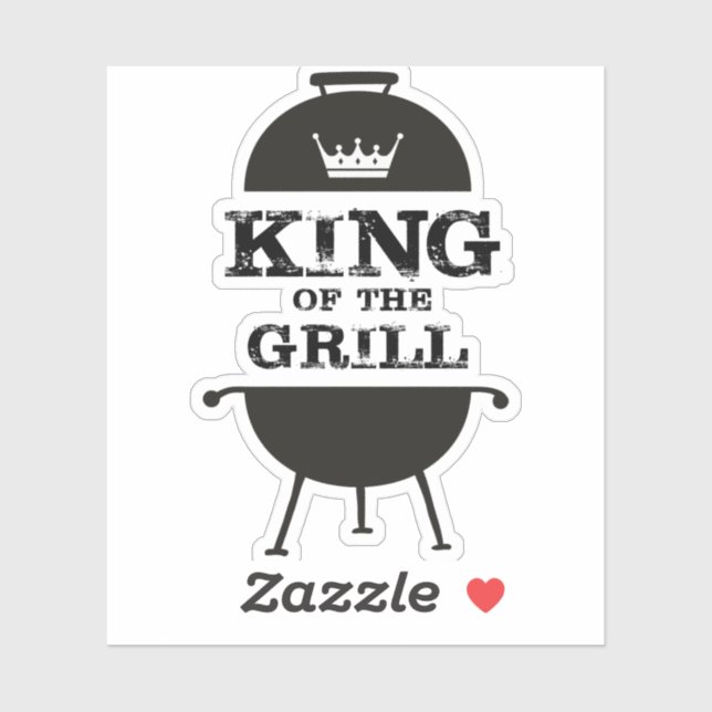 King Of The Grill, Black White Crown Sticker (Sheet)