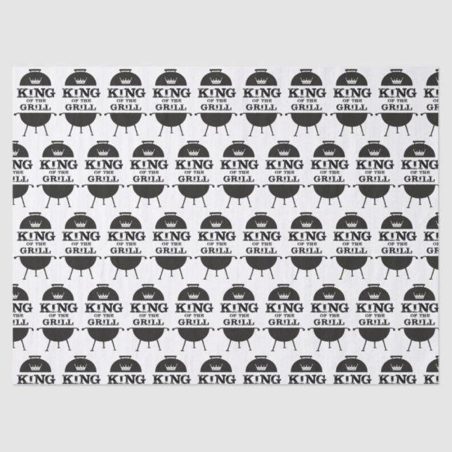 King Of The Grill, Black White Crown Tissue Paper (Front)