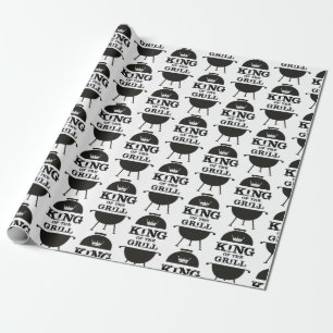 King Of The Grill, Black White Crown Wrapping Paper