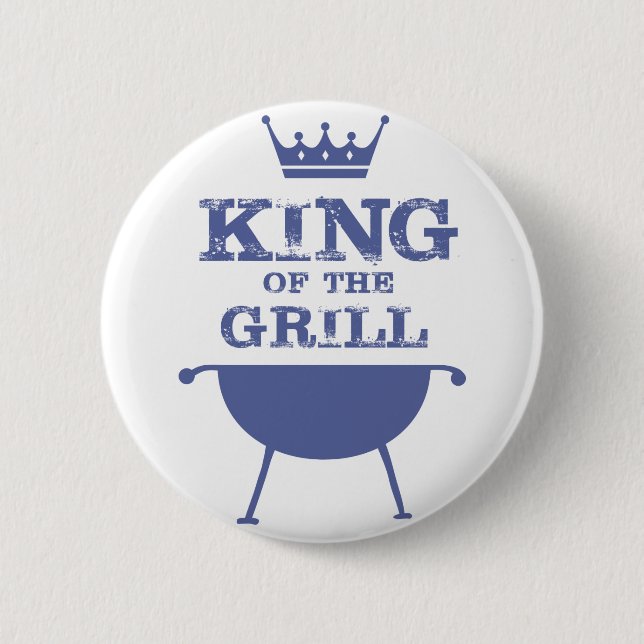 King Of The Grill, Blue Button (Front)