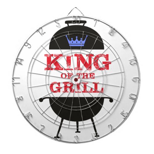 King Of The Grill Blue Crown Red Dart Board