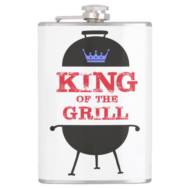 King Of The Grill, Blue Crown Red Flask (Front)