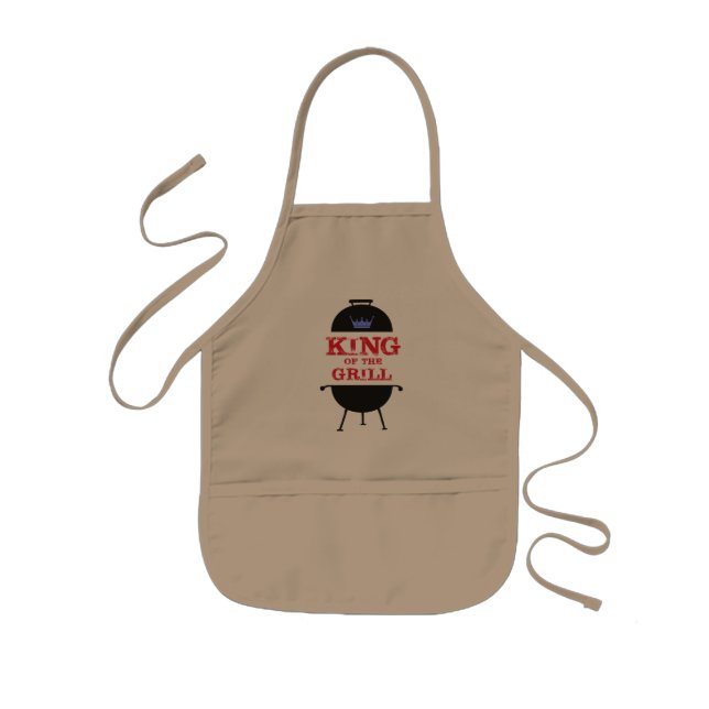 King Of The Grill, Blue Crown Red Kids' Apron (Front)