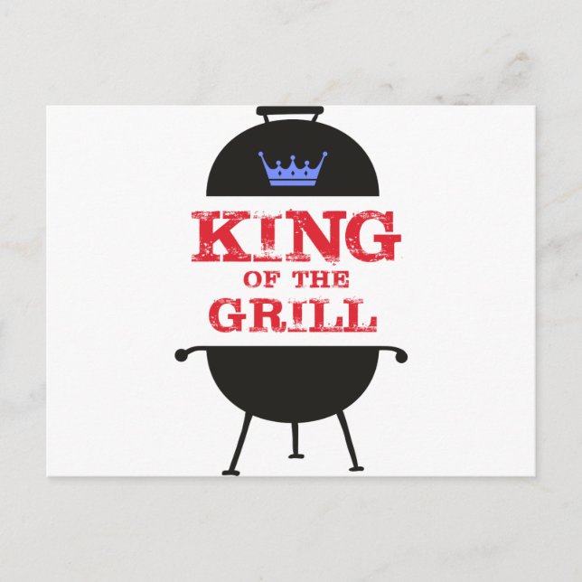 King Of The Grill, Blue Crown Red Postcard (Front)