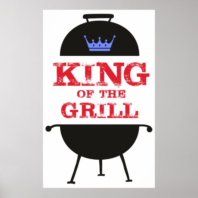 King Of The Grill, Blue Crown Red Poster (Front)