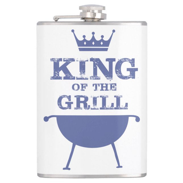 King Of The Grill, Blue Flask (Front)