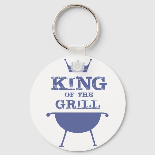 King Of The Grill, Blue Keychain (Front)