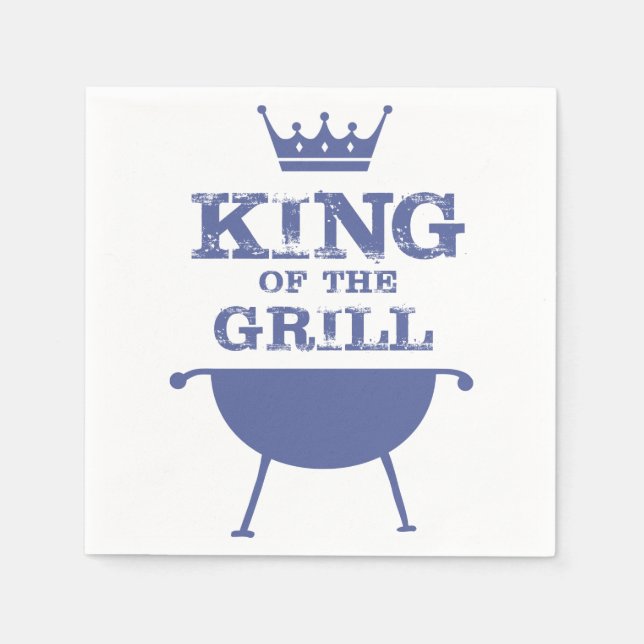 King Of The Grill, Blue Napkins (Front)