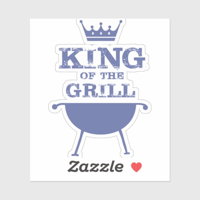 King Of The Grill, Blue Sticker (Sheet)