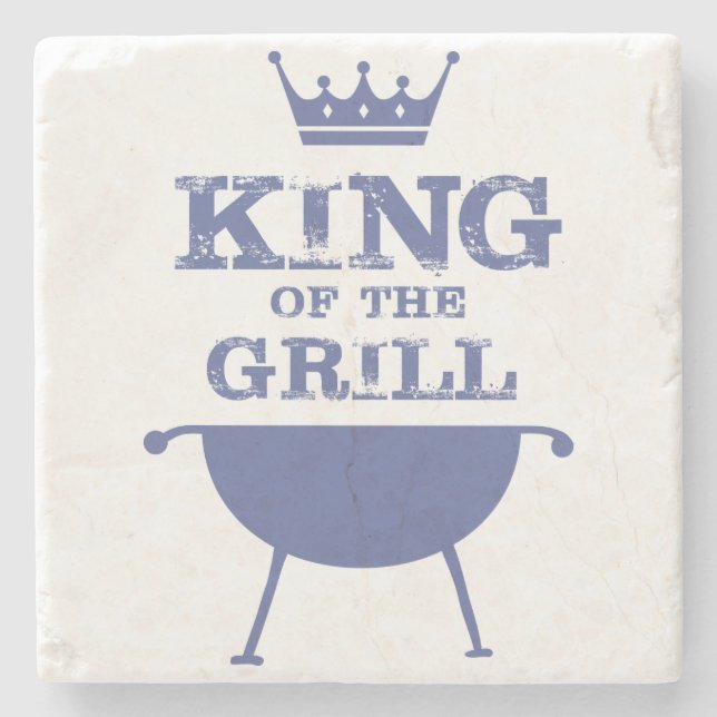 King Of The Grill, Blue Stone Coaster (Front)