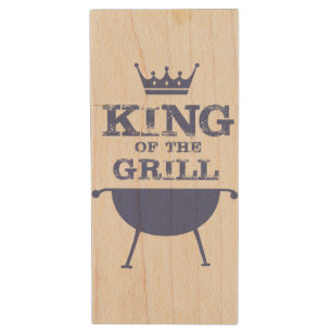 King Of The Grill, Blue Wood Flash Drive