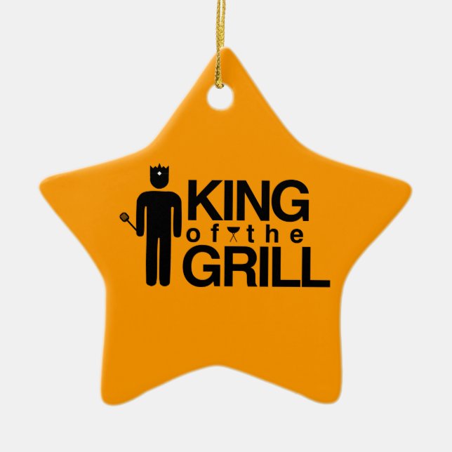 King of the Grill Ceramic Ornament (Front)