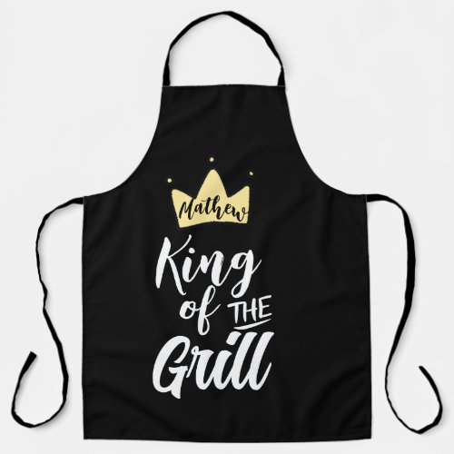 King of the Grill Chef Apron Hilarious BBQ Cook Apron