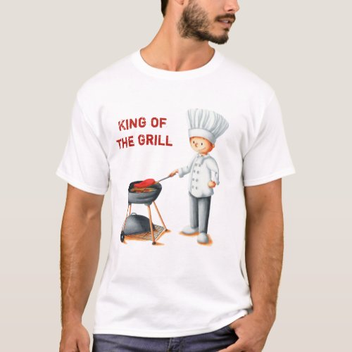 King of the grill chef cooking barbecue T_Shirt