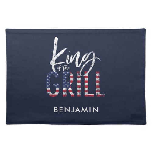 King of the grill  cloth placemat