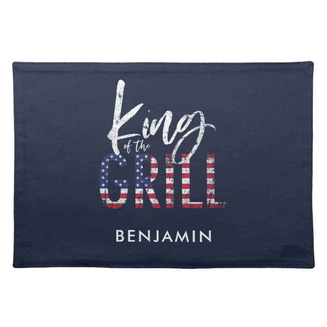 King of the grill  cloth placemat (Front)