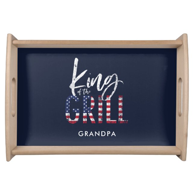 King of the grill credit card bottle opener serving tray (Front)