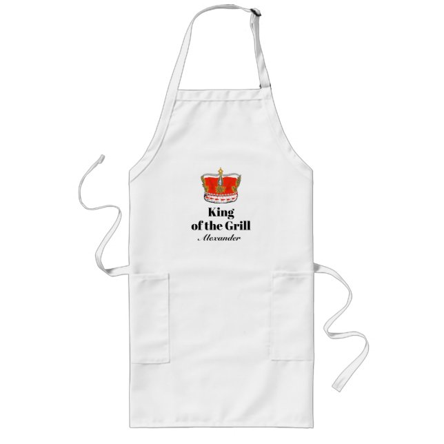 King of the Grill crown and name Long Apron (Front)