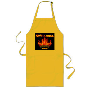 King of the Grill, Dad's Gift Apron. Chef, Cook Long Apron