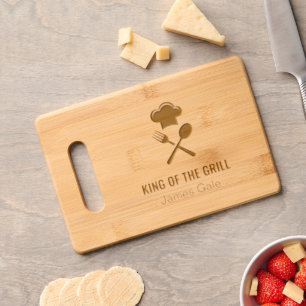 King of the Grill Father's Day Gift For Him BBQ Engraved Cutting Board