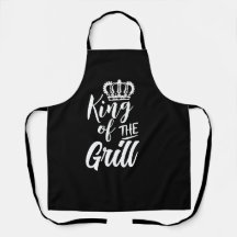 King of the Grill Funny Aprons for Men - BBQ Humor